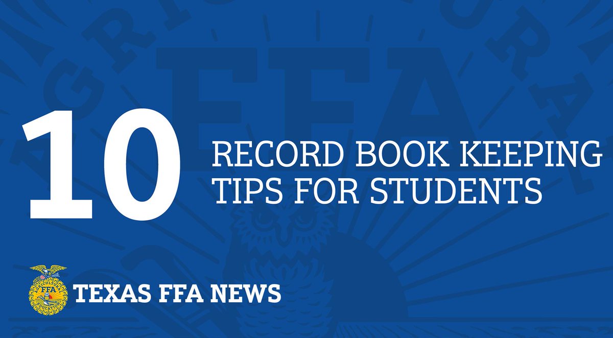 TexasFFA's tweet photo. Keeping a record book is a vital part of agriculture education and the #TexasFFA. Here are 10 great tips to help you out! 

https://t.co/5SLfZk4Fij https://t.co/gFvNmHxda0