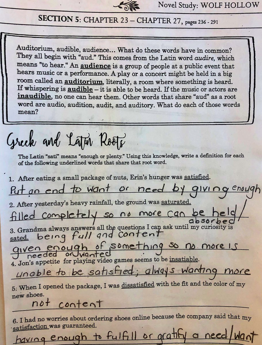 mrs_kbrown's tweet image. Our warm up activities- called  #DoNow on our team- was on MA Learning Standard 6.4b: Greek &amp;amp; Latin Roots today. We go over the answers to correct in our composition books.