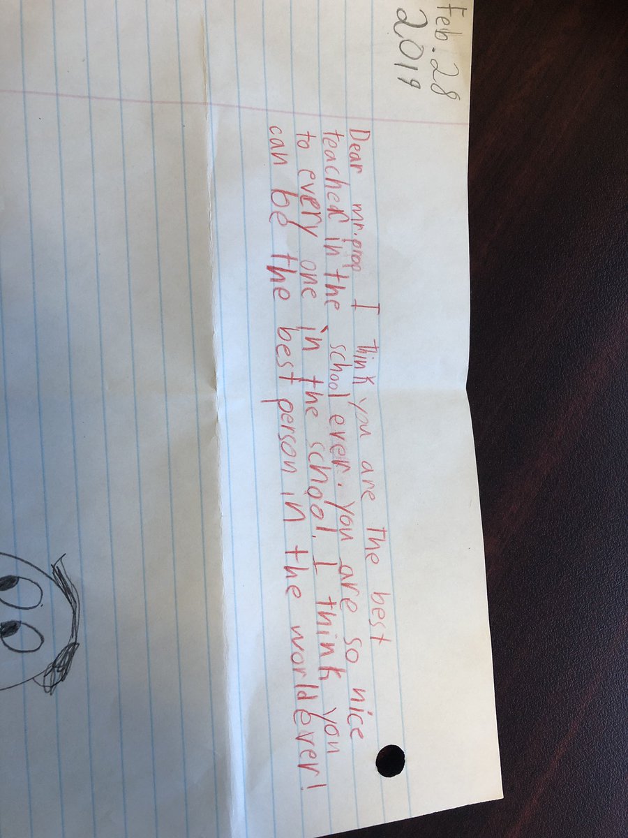 dpropp's tweet image. Kindness letters being distributed at school. This one sets a very high bar for niceness!