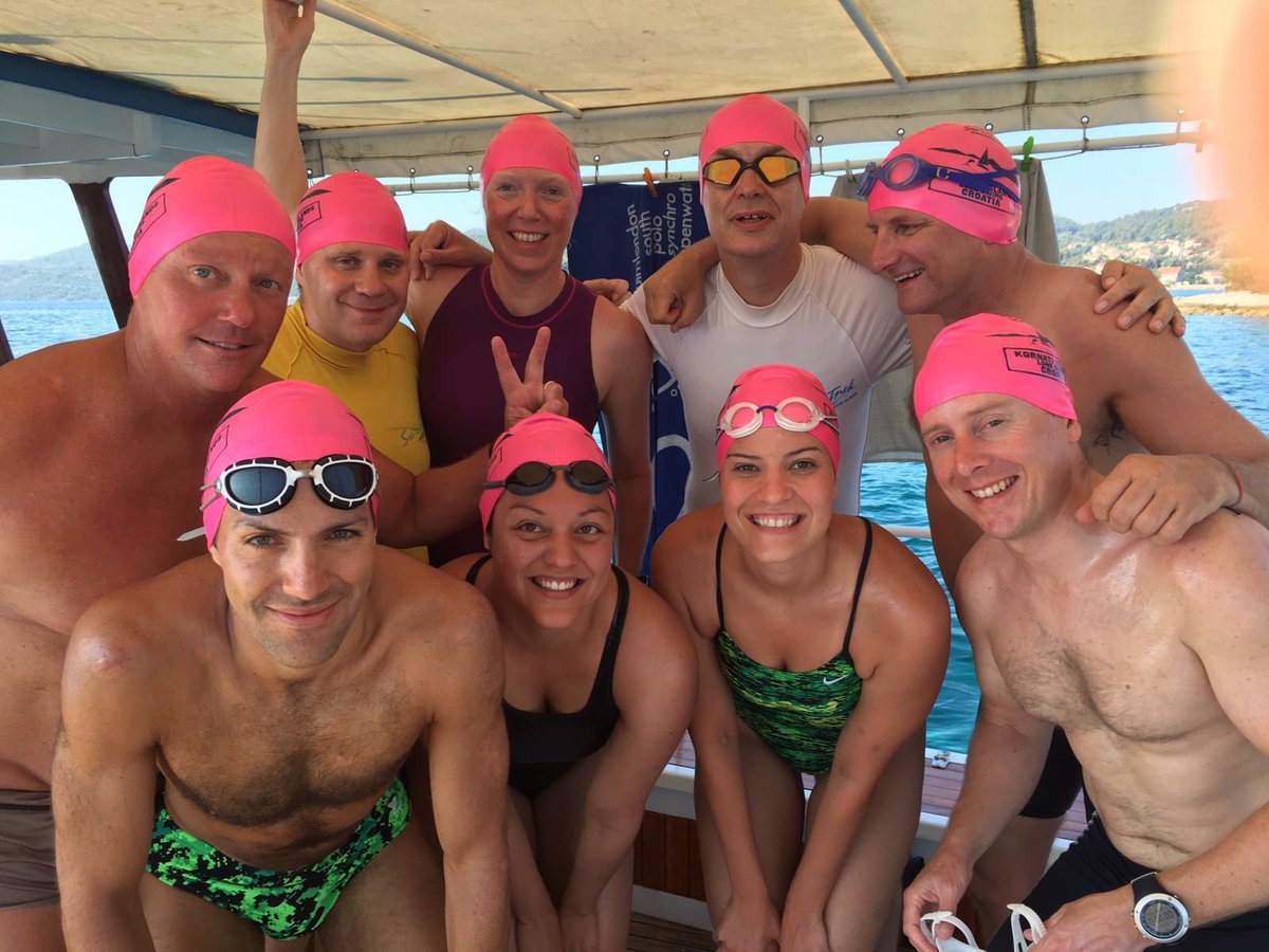 SwimTrek's tweet photo. Pink hats unite!
Have you got a mix of SwimTrek swimming caps, or do you find you always collect the same colour? Here's one of our biggest cap groups enjoying the Kornati islands in Croatia! #swimtrek #swimexplorediscover #pinkcaps #croatia https://t.co/DZQchugJUp