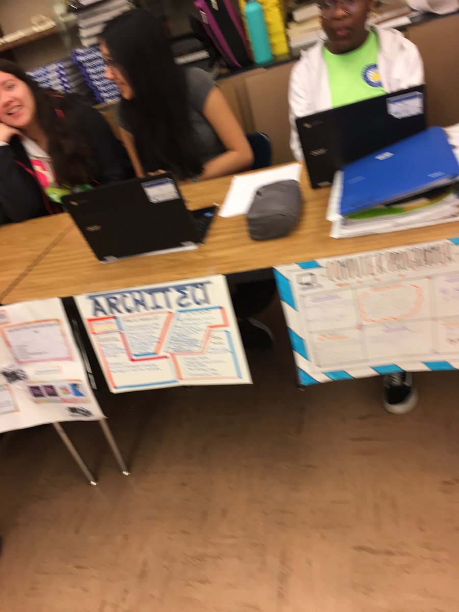 PrincipalBoomer's tweet photo. Mr. Dahl’s AVID elective class putting on their career fair. Inspired by our recent College and Career Fair back in January. @PrincipalBoomer #whitford_ms #coolcoachmen #steamup @AaronRodgers12 https://t.co/9PsqUoczqa