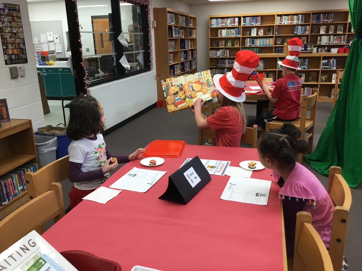 Mrs. Davis' fifth graders had Seuss Café for Mrs. Ham's first graders and Mrs. Carter/George's Kindergarteners.