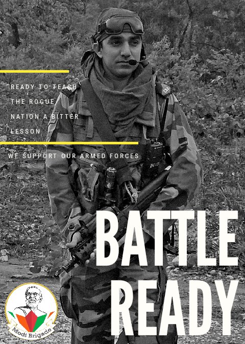 Ramesh_BJP's tweet image. #PakistanTerroristNation 
Indian Army is all geared up and Battle Ready to teach the Pakistani Punk Army a lesson that they would never forget. We are ready Paki's at any time of your choice and location... Be ready to run for your life. @vanitajain21 @AnilJ_Modi19 @nishants79