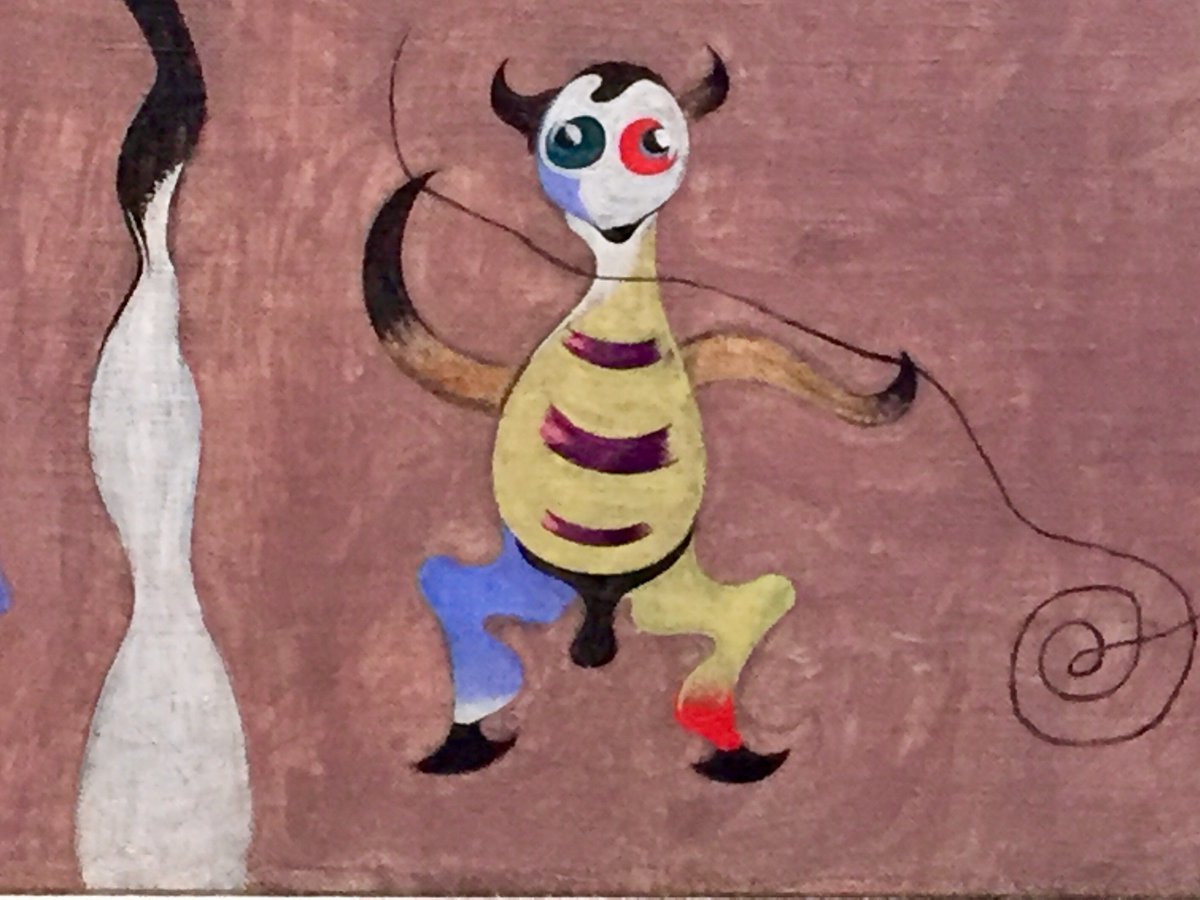 patriciacarles's tweet photo. #expoMiro #JuanMiro #fauvisme #cubisme « Le Carnaval d’Arlequin », un nouveau vocabulaire pictural (échelle, insectes, chat, sphère &amp; triangle noir) https://t.co/GJqKfE7YAY