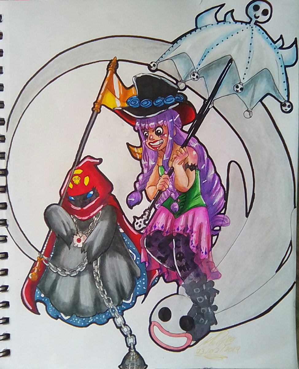 Merumel1's tweet photo. 👻Ghostly👻
#onepiece #perona #digimon #phantomon #crossover #bicmarkers #prismacolorpencils #correctorpen #traditionalart #myart https://t.co/PzVP7iPtBI