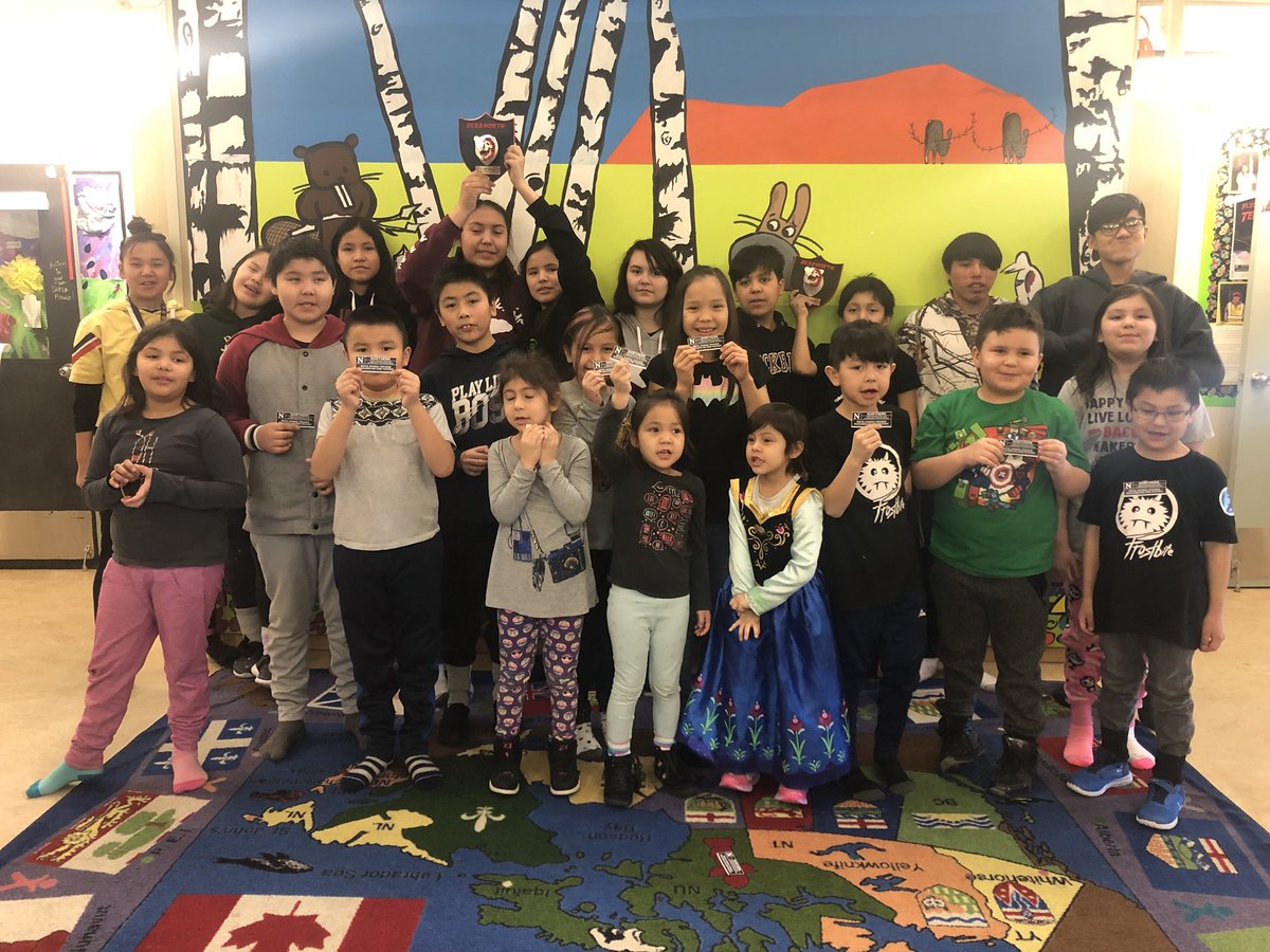 GabrielaPanza's tweet photo. The kids at Kaw Tay Whee School in #Detah just got their awards for their 2 #DeadNorth films! @CBCNorth #nwt They took home best marketing and best youth film for Snacktime and Flight of the Tentacle - and they got an honourable mention for best use of Indigneous language https://t.co/PiWCm6Dpb2