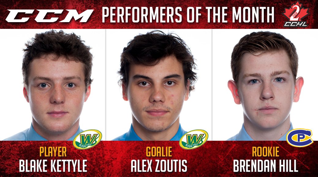TheEOJHL's tweet photo. Release | The #CCHL2 is proud to announce that Blake Kettyle, Alex Zoutis and Brandan Hill are your @CCMHockey February Performers of the Month! 

Read | https://t.co/7nebOhpm4j https://t.co/FxghVQyLFe