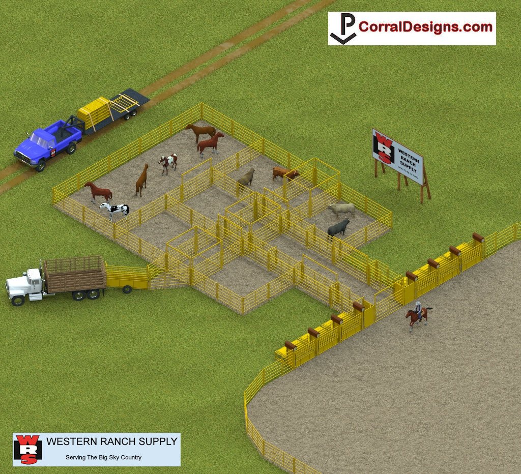 Rough Stock pens 7964 from CorralDesigns.com #Corrals #Rodeo #Stampede #Livestock #Cattle #Roping #Bison #Buffalo #Horses #Equine #Cowboy #Ranch #Farm #Country #Stalls #WRS #WesternRanchSupply