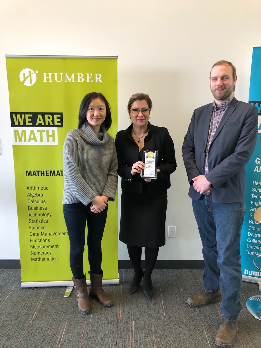 OCMT_Canada's tweet photo. #JamesHowell visiting @humbercollege and presenting @MonaNouroozifar and #KateZhang with the Gold @BrandonHallGrp Excellence in Learning Award for the #OCMT. Congratulations!

Read more about the award here: https://t.co/pJM4aSC9xP

#Math #MathSkills #SkillDevelopment @VrettaInc https://t.co/eKRHUqbxbO