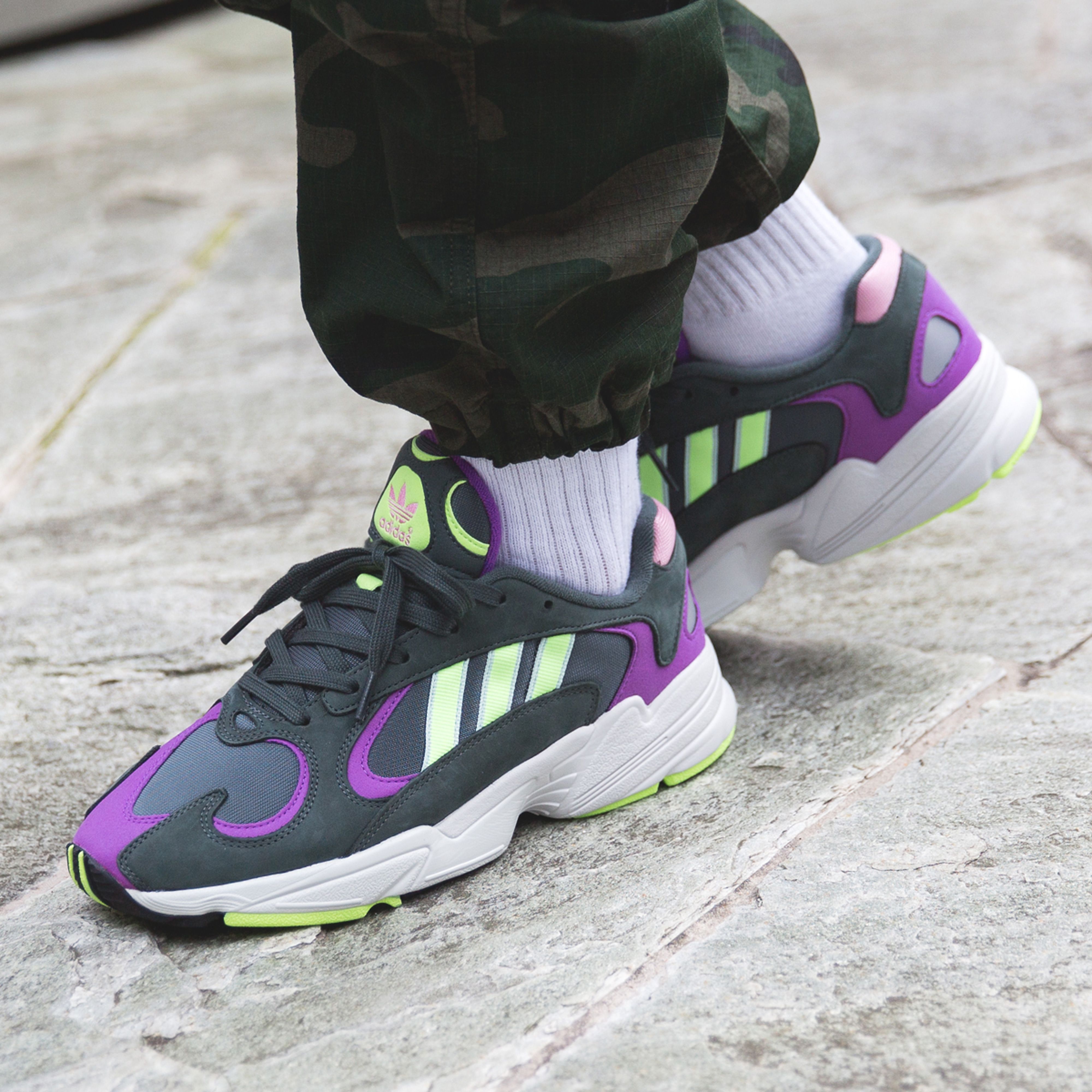 Purple and yellow sales adidas yung 1s