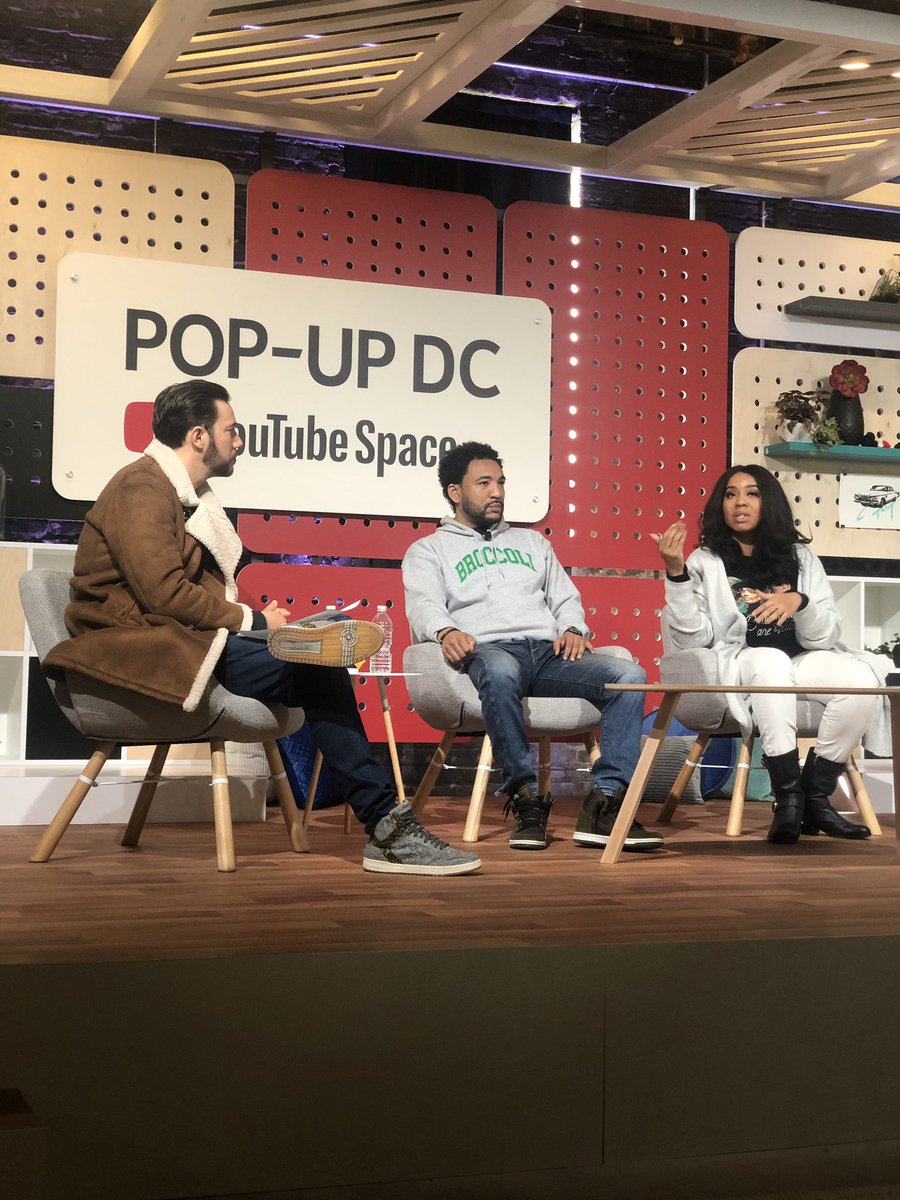 LIMAcoalition's tweet photo. How Artists, the Internet And Social Impact Collide at the #YouTubePopUp in DC. Moderated by @nickhuffbarili, @BroccoliCity’s Daryl Perkins, @jouelzy and @HispanicArts fellow, Arthur Kohn. ✊🏽 #RepresentationMatters #MoreLIMA https://t.co/Q053kQP3fw