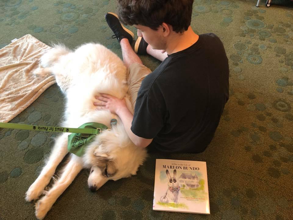 NCCDE's tweet photo. Read aloud to a furry, friendly therapy companion to help inspire a love of reading at #ClaymontLibrary. Saturday, March 9 @ 1pm. Offered by PAWS for People. Readers of all ages and stages are welcome! Call 798-4164 to register. #PAWSforPeople @PAWSforPeople  PAWS for People https://t.co/cLwMdH8KK0