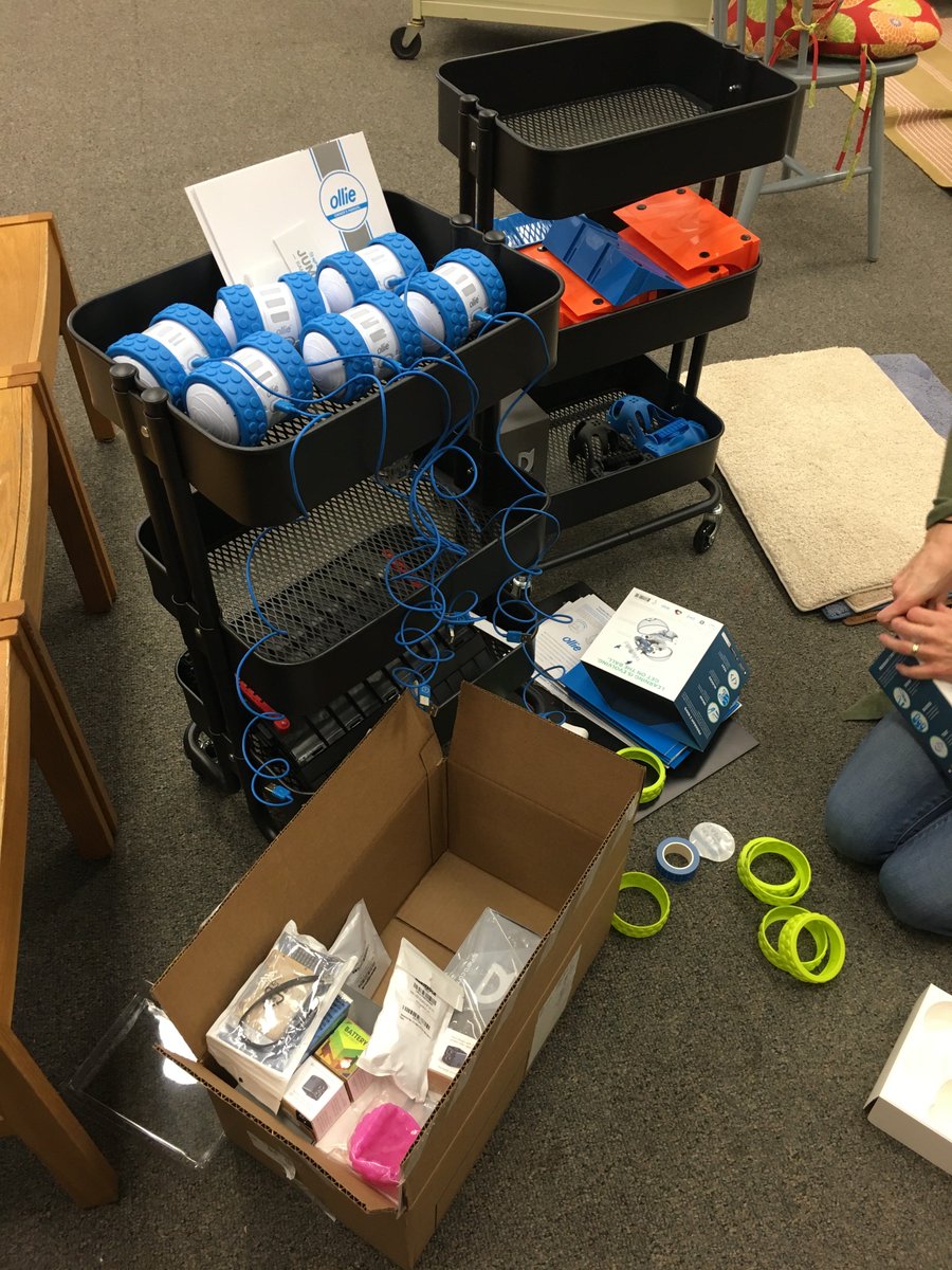 CodingKearney's tweet photo. Step #1: Organizing our #robotics carts for our new @oceanfirstfdn Model Classroom. Ss @HowellTwpAldrch will be #FutureReadyNJ! #HowellLeads #HowellLearns #Sphero #SpheroOllie #SpheroBolt #coding #codingwithrobots https://t.co/zMcfJeDm6i