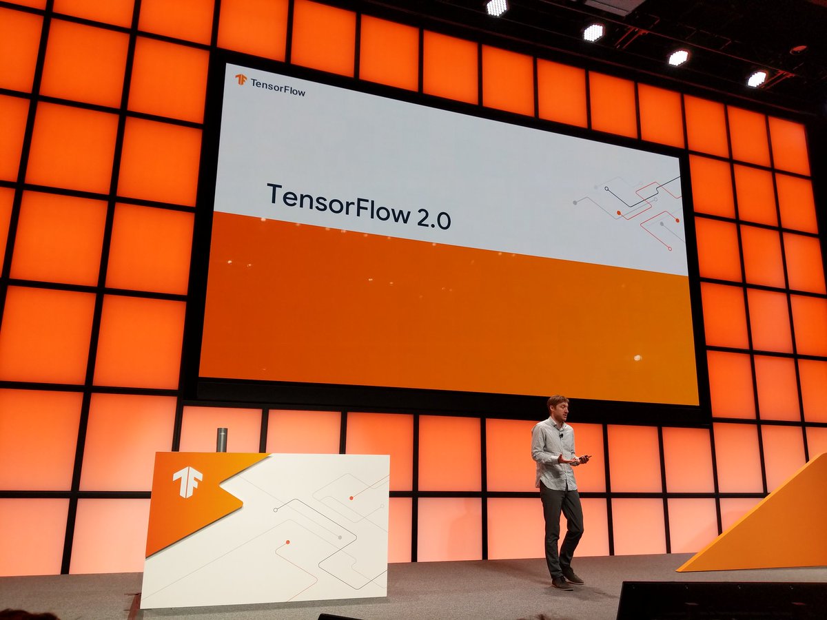 lc0d3r's tweet image. Martin Wicke, @martin_wicke is rocking the stage with #TensorFlow2.0 And it's open in alpha today - go and check it out! #TFDevSummit
