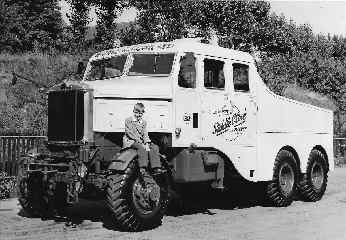 This is Raymond Cook sitting on the mudguard of his dad, Siddle's, brand new Scammell tractor in 1955. Raymond went on to set up <a href="/_Elddis_/">Xplore, Elddis & Buccaneer</a> Caravans with his father, while his brother, Geoff, set up <a href="/ElddisTransport/">Elddis Transport</a>. (Elddis is Siddle spelt backwards!) <a href="/pipdunn/">Pip Dunn 🏴󠁧󠁢󠁥󠁮󠁧󠁿🇬🇧🇪🇺</a> <a href="/classiclorries/">classiclorries</a>