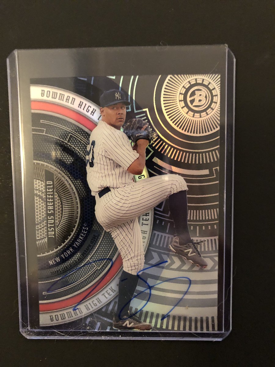 SportsIzz's tweet image. New to Auction - 2017 Bowman High Tek #BHT-JS - Justus Sheffield - NY Yankees - -Autographed - starting bid $4.99 at bit.ly/JustusS #justussheffield #nyyankees #bowmanhightek #tradingcards #collect #thehobby #baseballcards