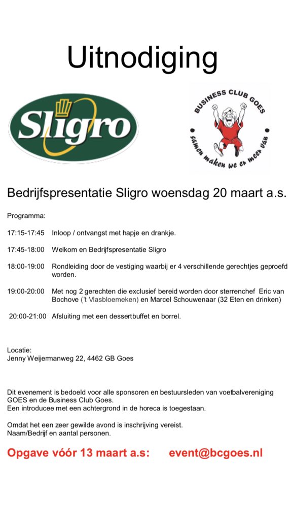 vvgoes's tweet image. Business Club Goes leden: