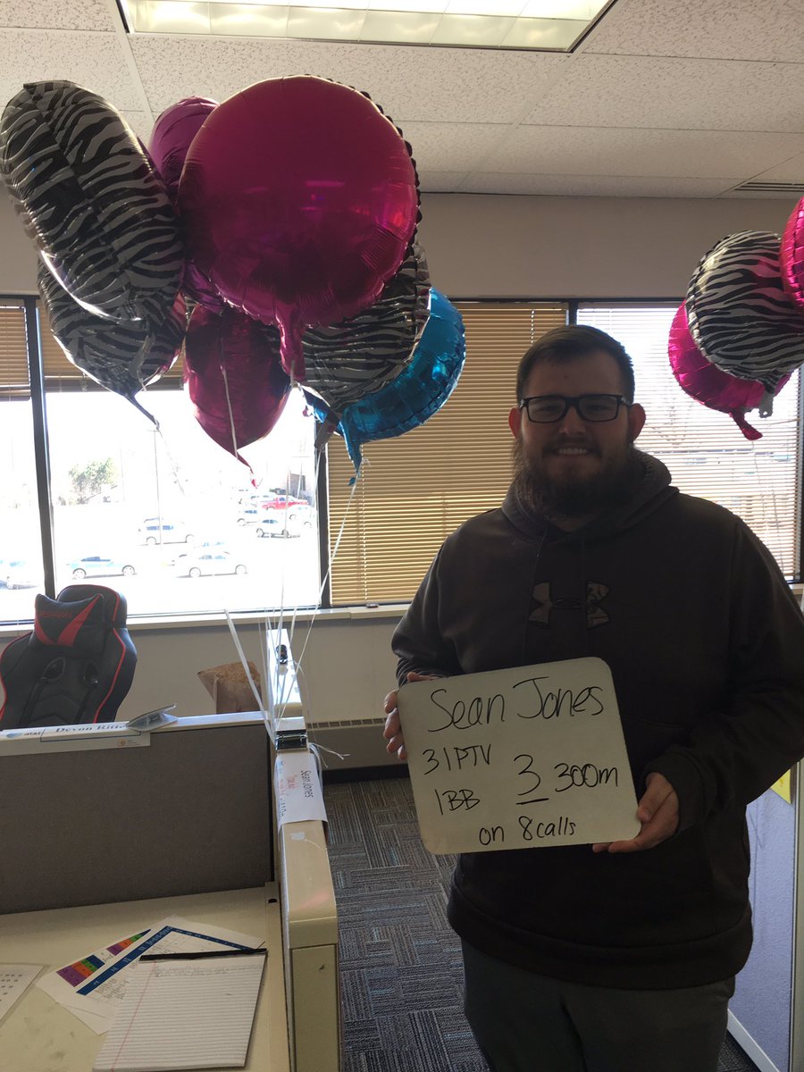 KentDeason's tweet photo. Check out Sean!!!  Off to an awesome start with 4IPBB (3 being fiber) and 3 Video on 8 calls.  Way to go!  @rieger0876 @Cape2Strong @Maureenhodges14 @DSPROUD #DSProud https://t.co/wRAw7l9D2L