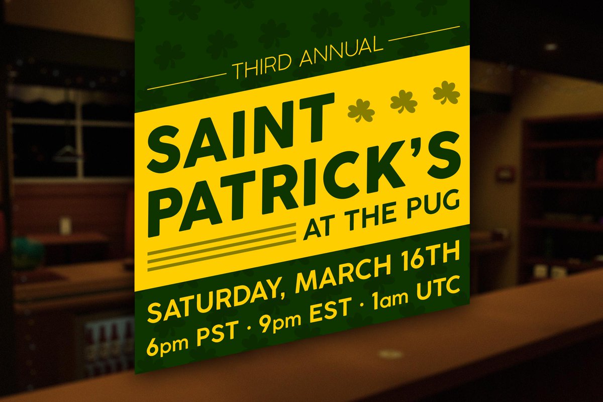 vrpug's tweet photo. Gather some friends and have a party!

The Third Annual Saint Patrick’s at The Pug is on March 16th!

#vrchat #thegreatpug #socialvr https://t.co/oM4ttnJerI