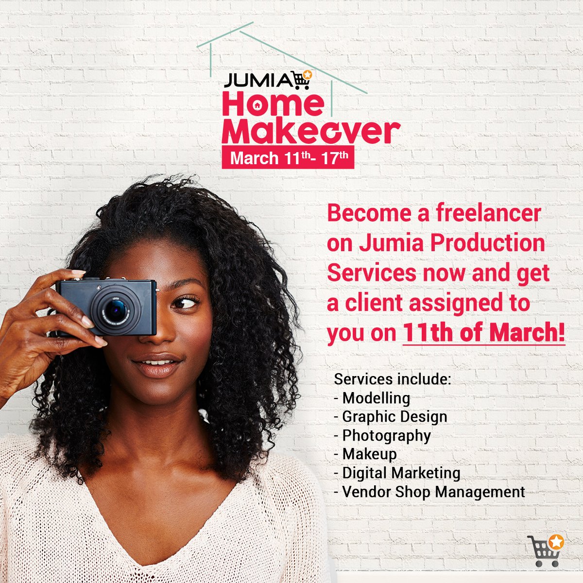 JumiaNigeria's tweet photo. Fam! Time to UPGRADE your hustle and earn BIG with the ''Jumia Production Services'' offer. 🕺🏽💃🏽
If you provide any of the services listed below 👇🏽, click https://t.co/n7FgxZbYUU to signup and get clients on the 11th of March.
RT and tag your friends right away! #StepUpUrHome https://t.co/VKJsP97Lpj