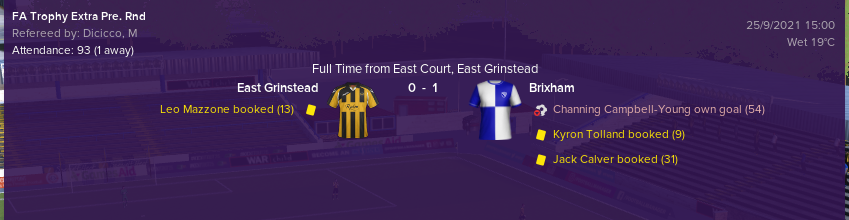 FMStory17's tweet photo. Revenge comes in the form of an own goal. Some more money coming our way.
#FM19 #MyFMStory #WeAreTheCommunity #BrixhamAFC https://t.co/gDBDASxnM2