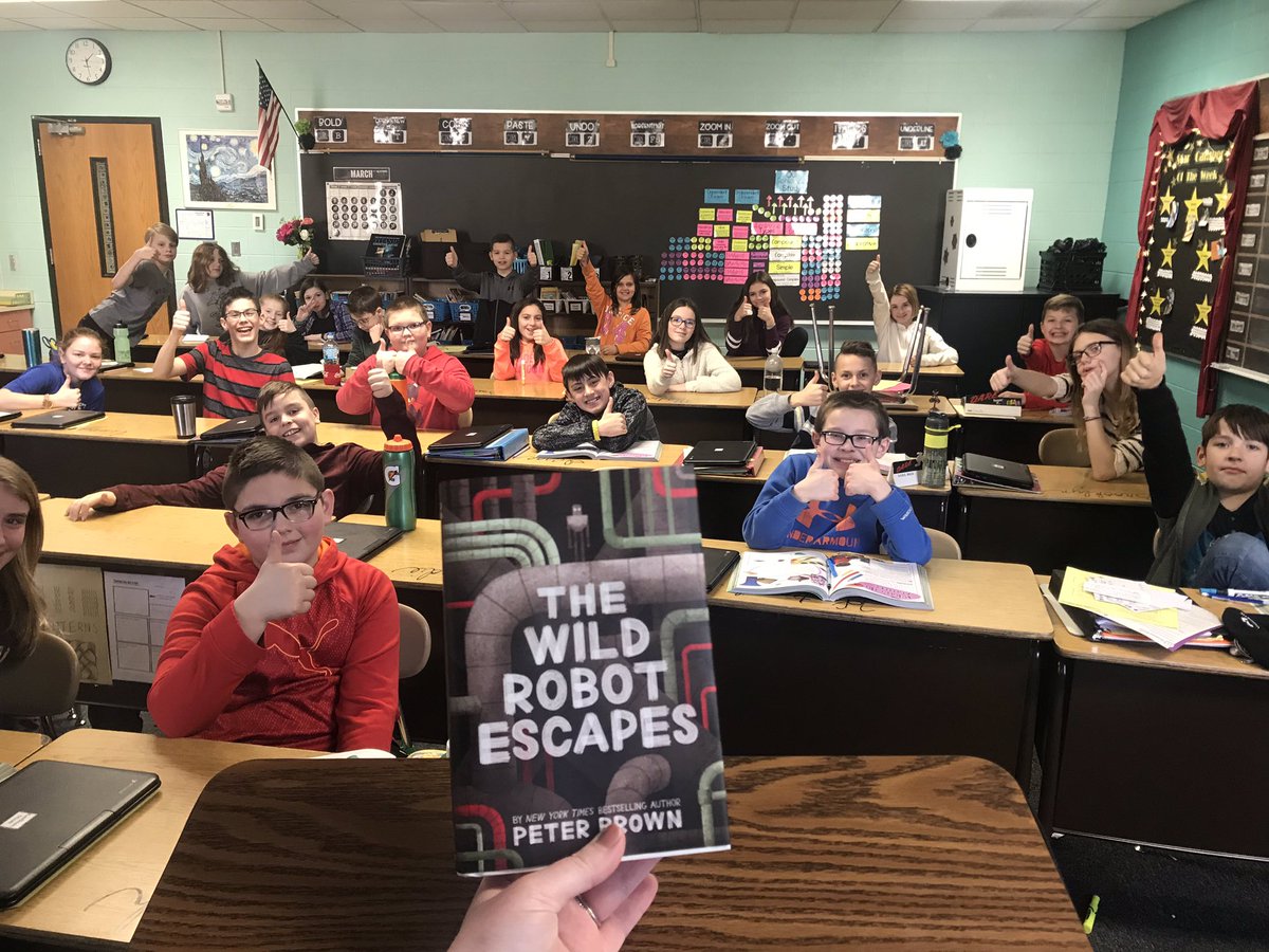 classbrosman's tweet image. We just finished The Wild Robot series today. The kids were upset to hear there wasn’t a third book. They want to campaign for a movie. 😂 @itspeterbrown #wewantmoreRoz #wildrobot