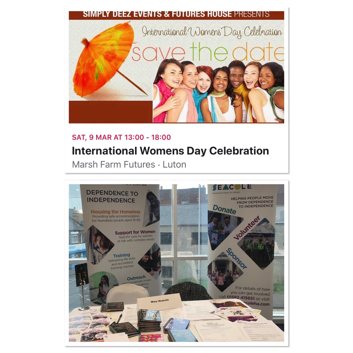 MarySeacoleHA's tweet photo. Mary Seacole will be present and speaking at #InternationalWomenDay event on Sat 9th March 1-6pm. Come see us and see what we have to offer #jobs #supporthomelessness #luton @MeaningfulEd @ActiveLuton @lutoncllr @lutoncouncil @WALuton @bedlutcf @bedscohesion @AristoneSols https://t.co/2K9zCxFTqW