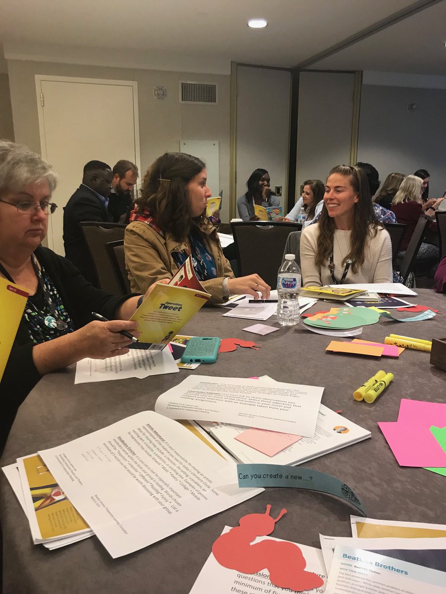 firstnoellem's tweet photo. Literature Circles in action with one of HMH Literacy in action experts, Brandon Shivers. The talk is intentional, focused, but sparked with reading joy. #FLLiteracy @LeadAndLearn @lynntwalters @rosepink https://t.co/YKZTJyCrL9