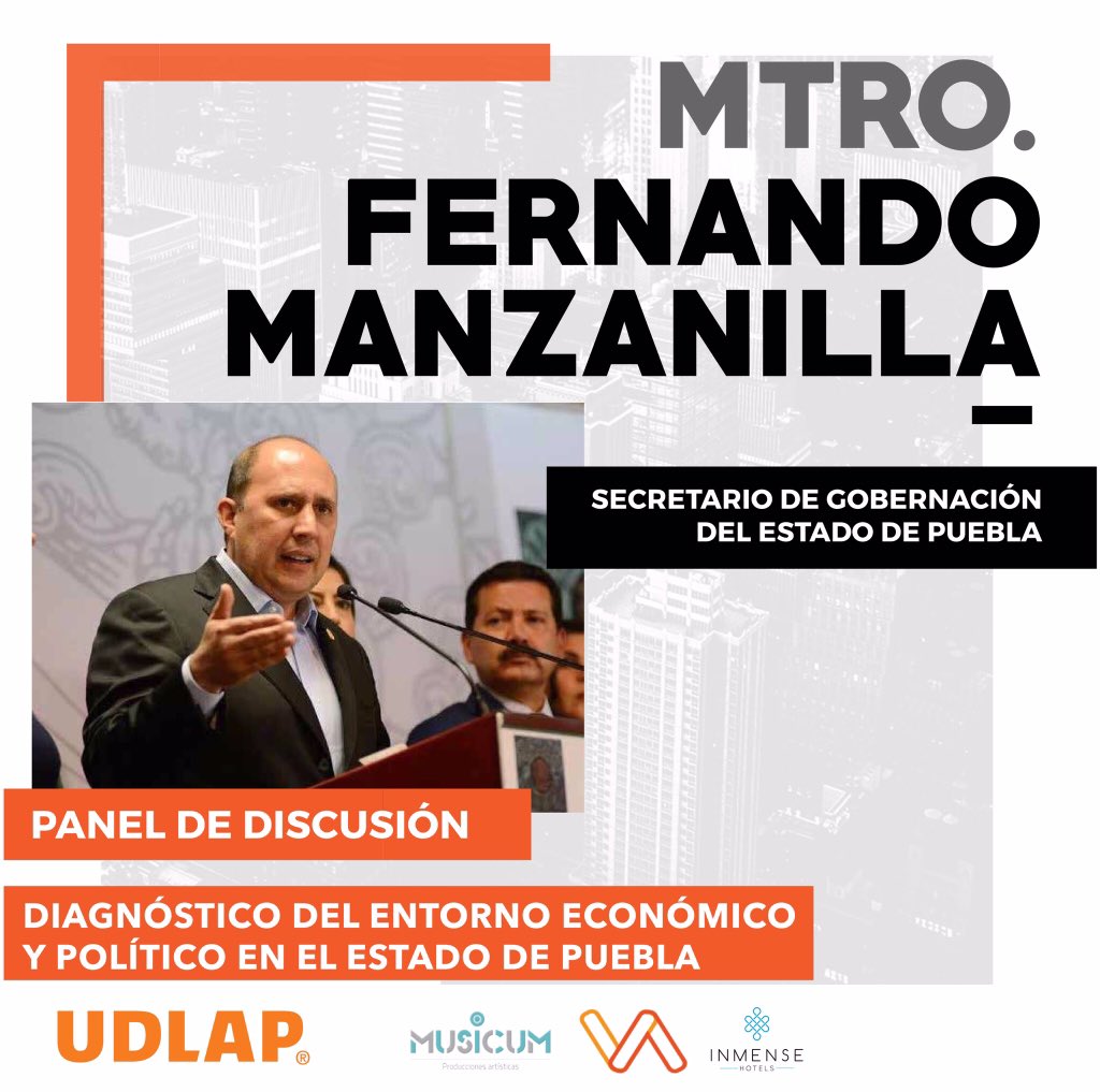 CEcobanca's tweet photo. ¡De último momento! Confirmado al Secretario de Gobernación del Edo. de Puebla para nuestro Congreso. ¡No te lo puedes perder! @Fer_Manzanilla #ELCAMBIOINICIA #PuntodeQuiebre @udlap https://t.co/3wuzZjJO4J