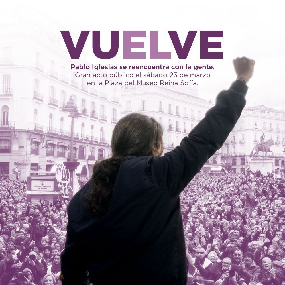 cripoll8's tweet photo. Vuelve EL. El hombre. El macho. El que viene a salvarnos de la extrema derecha. En serio @Pablo_Iglesias_ cambia de asesores. #machiruladas https://t.co/AHE3aVbA19