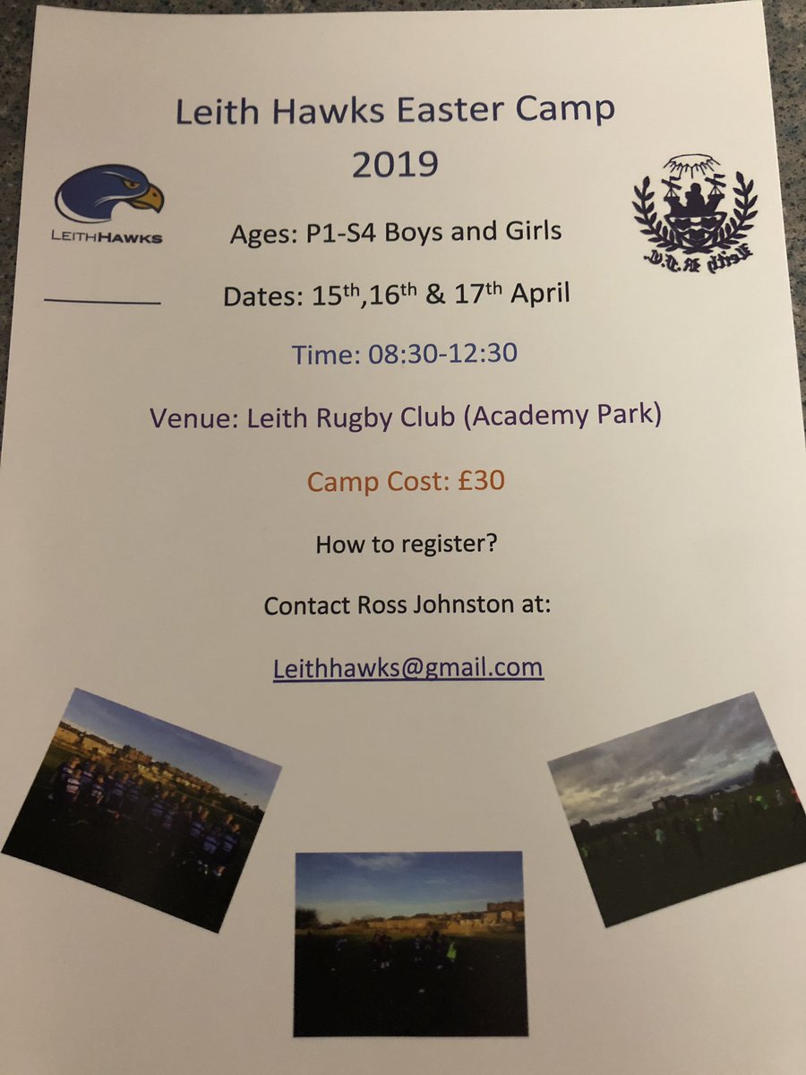 leith_vixens's tweet photo. Calling all vixens, Leith rugby clubs Easter camp is open for registration please see Leaflet below for details. Email Ross at leithhawks@gmail.com  #easterrugby @LeithRugby https://t.co/PddJ4t1uQQ