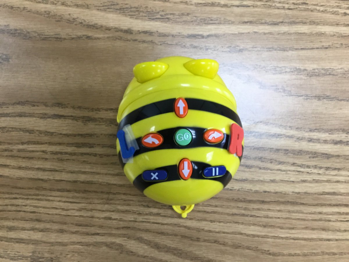 kyla_jeter's tweet photo. For those of you who don't know, @kyla_scanlon &amp; I have dubbed ourselves #KylaSquared &amp; look at this fantastic idea she came up with-- we labeled the left &amp; right #Beebot buttons w/ tiny foam letters! #AwesomeSauce https://t.co/EyZuzPrNX5