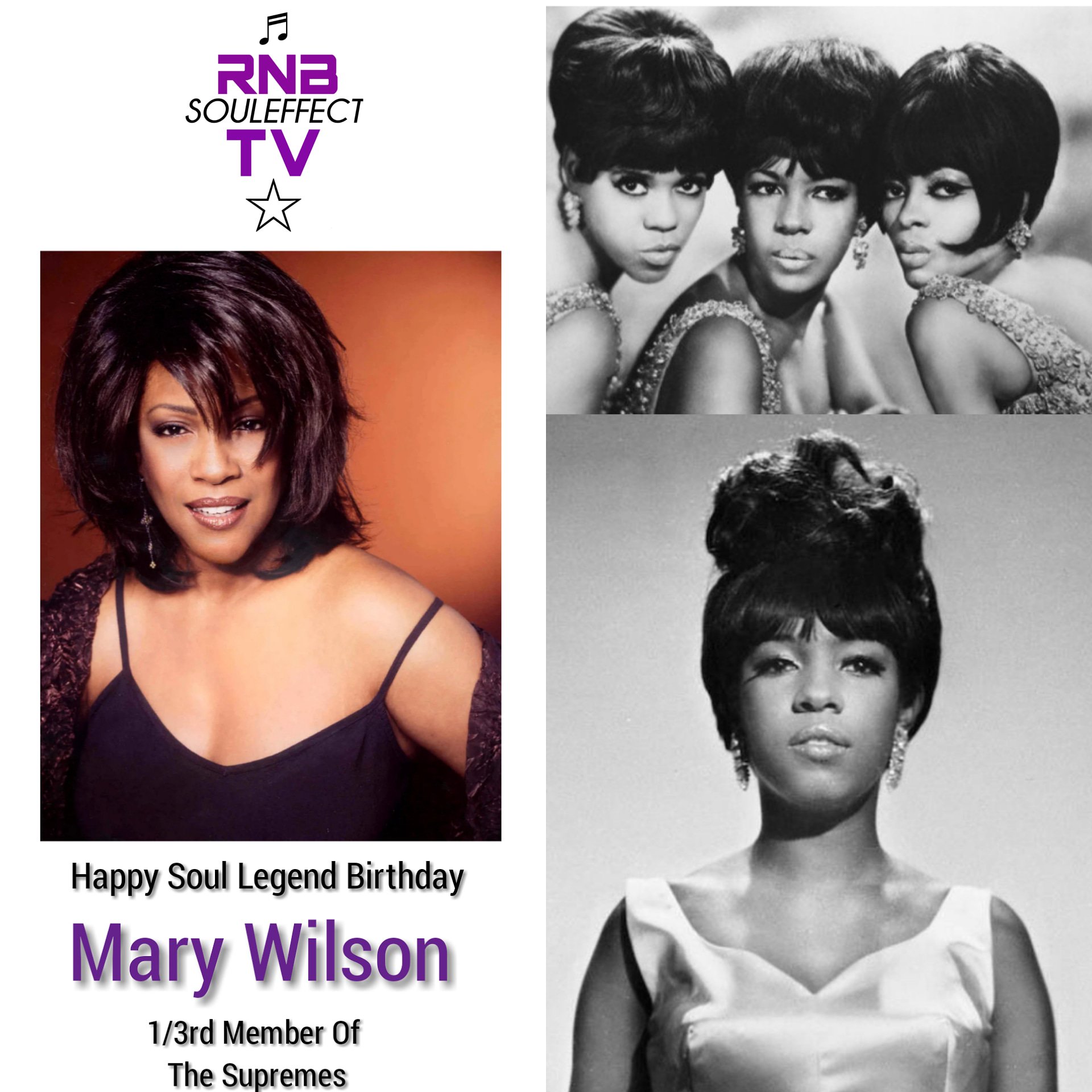 Happy Soul Legend Birthday Mary Wilson 1/3rd Member Of The Supremes 