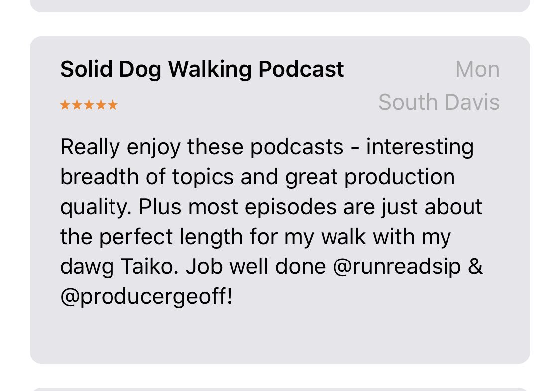 kcraFitz's tweet photo. Have a dog to walk? Apparently, you need my #DyingToAskPodcast ! ❤️ this review. Check out my latest conversation with @mariamkang and don’t forget to review us! https://t.co/t6c0fVMYzr @kcranews https://t.co/zhWXiCog8F