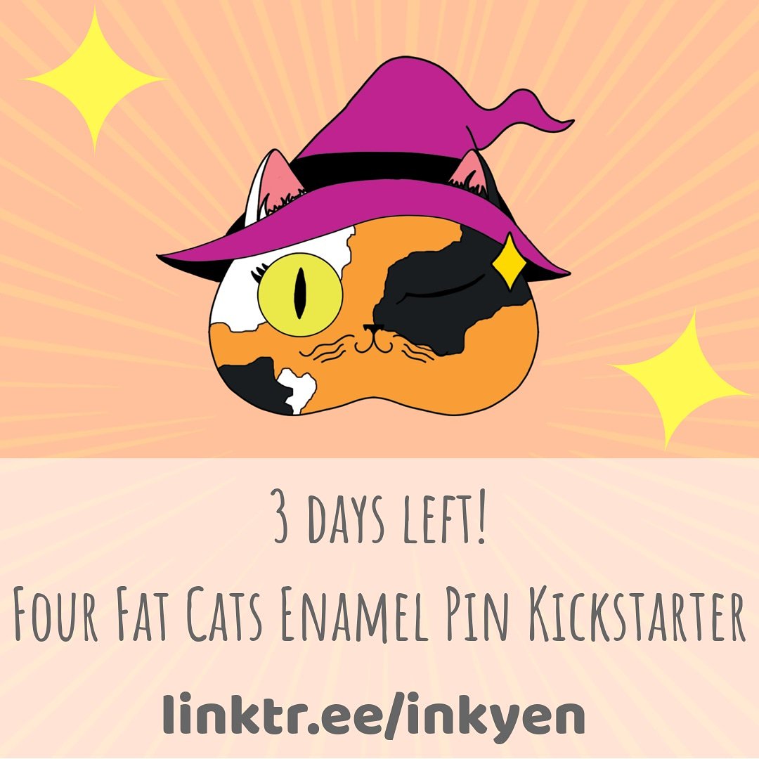 Help unlock the other stretch soft enamel goal designs! 3 days to go! kck.st/2Uwp4Q0
#inkyen #art #artist #catenamelpin #cat #kitten #lapelpin #enamelpinkickstarter #pincollector #pingamestrong #softenamelpin #kickstarter #kawaiipins #cataccessories #pinkickstarter