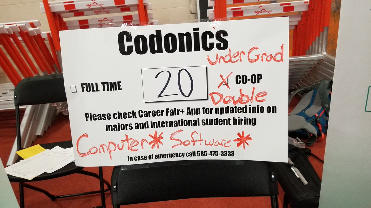 grrvin's tweet photo. Good morning @RITtigers! Looking for a Software Engineering Co-op? Check out Codonics &amp; our cool products. Table 20 @RITCareers #RITCareerFair #RITCF #RIT https://t.co/W3iPCWQIWq