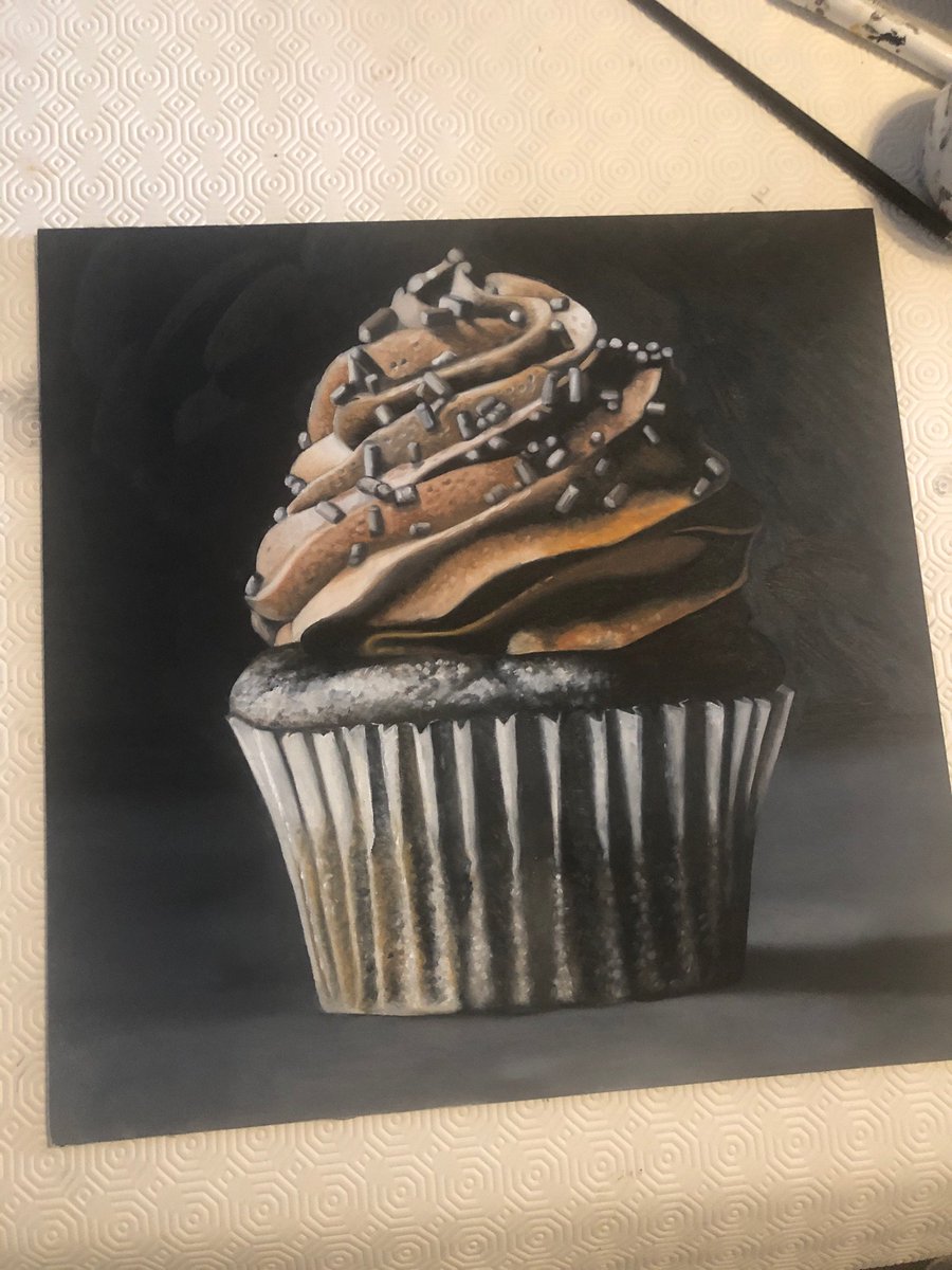 MrJodyCraddock's tweet photo. Here’s my 14yr old sons oil painting,he’s improving with each one he does.i assist with some of the more difficult parts of the piece.but definitely worth the investment.. if you’d like to own his original oil painting it costs £350 #artist #art #originalart #cupcake https://t.co/wv79BGRnoA