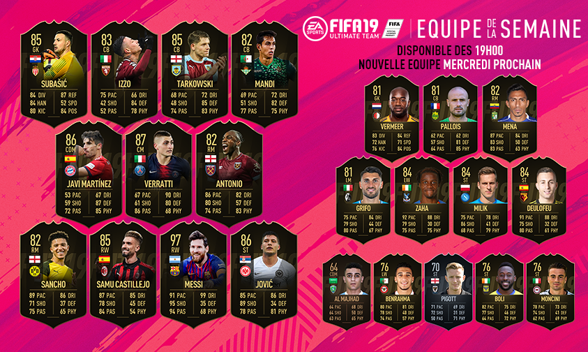 easportsfcfr's tweet photo. La #TOTW 23 avec Léoooooo Messiiiiiiiiiiiiiiiiiiiiiiiii ⚡, Marco Verratti 🇮🇹 et le très prometteur Sancho 🔥! #FIFA19 #FUT https://t.co/k2IvbyRI3q