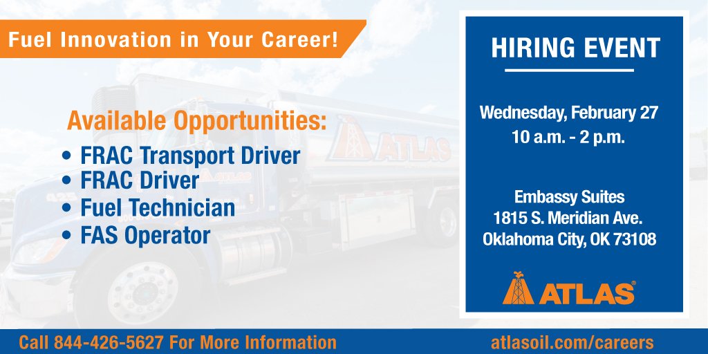 Atlas Oil on Twitter "Join the Ateam today at the Oklahoma City Job