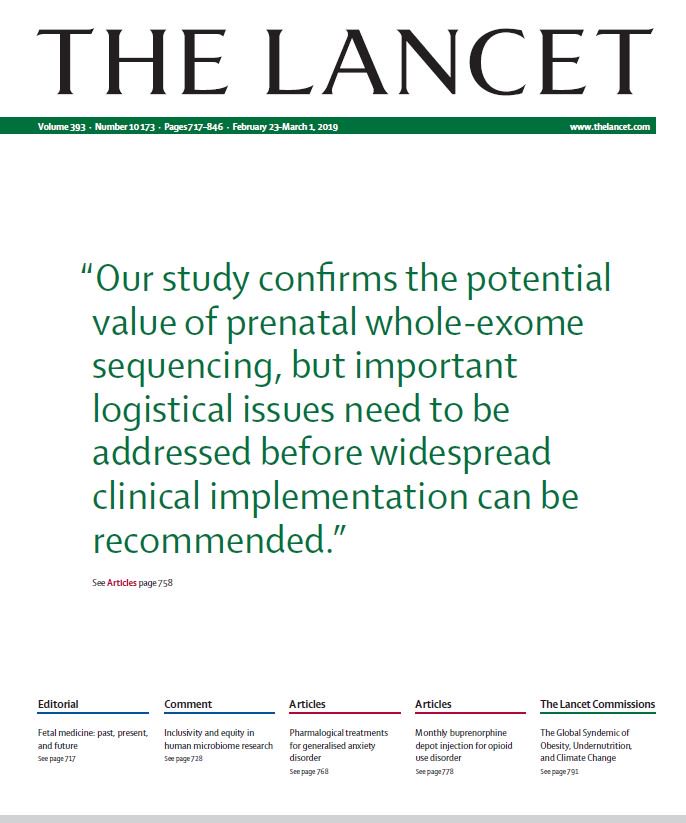 TheLancet's tweet photo. On this week's cover: Research—Whole-exome sequencing in the evaluation of fetal structural anomalies: a prospective cohort study
https://t.co/h9RgO4qWyS https://t.co/VxMbpF6FnV