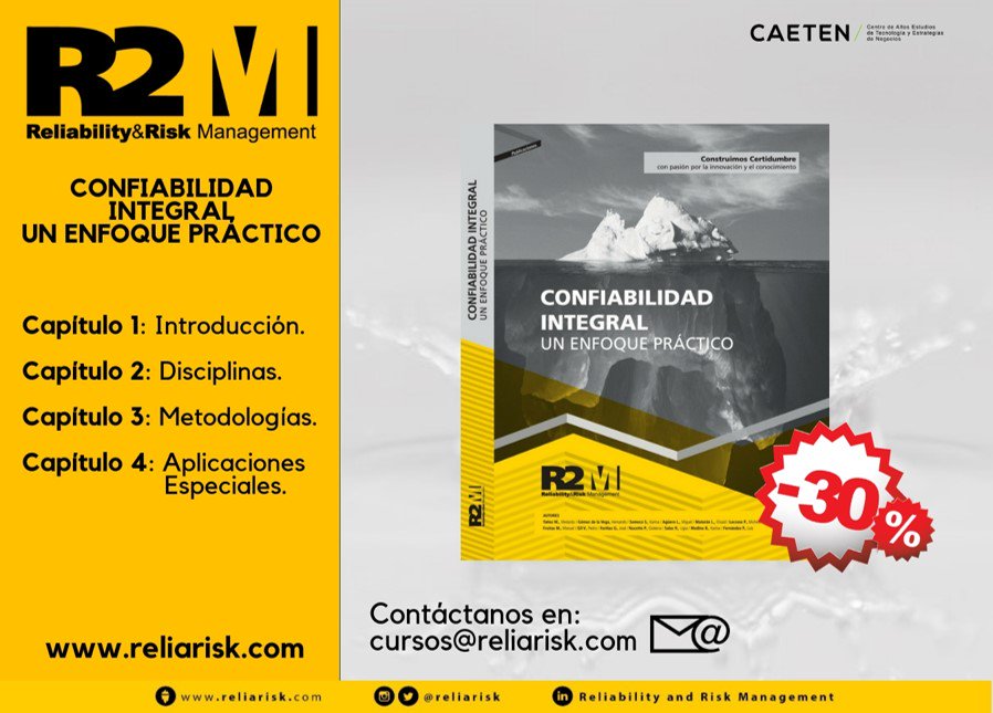 Reliarisk's tweet image. Confiabilidad Integral–Un Enfoque Práctico es una de nuestras publicaciones disponible. Para adquirirla contáctenos a: cursos@reliarisk.com o visita r2menlinea.com/w6/theme/roshn….