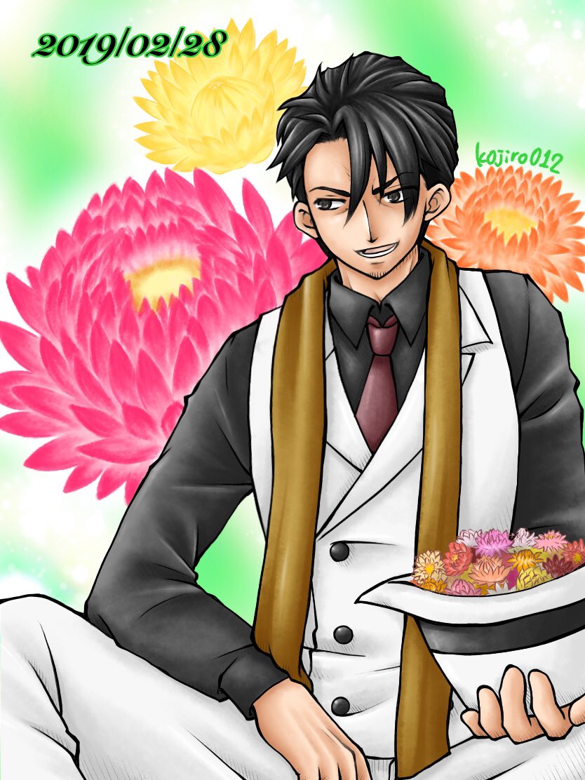 kojiro012_e's tweet photo. 藤堂さんお誕生日おめでとうございます、いったい幾つなのかとても気になる！
2月28日の誕生花はヘリクリサム(ムギワラギク)です、ドライフラワーにしても発色が綺麗で目立つところが藤堂さんぽいなと思いました(∩´∀`∩)💕

 #ブラチェファンアート https://t.co/wkV3wWYWao
