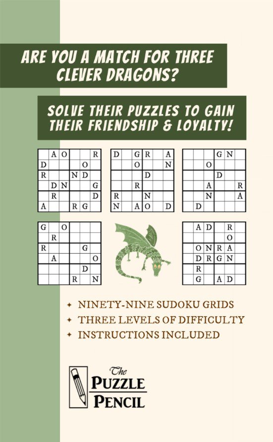 ThePuzzlePencil's tweet photo. New Release Alert! The Dragon Book of Sudoku for Kids is now available on Amazon! It has 3 levels of difficulty, complete instructions, and makes a great gift!

Click here to learn more about the book and order your copy! https://t.co/zh0wyGjpPW https://t.co/4vCAe1nbF5