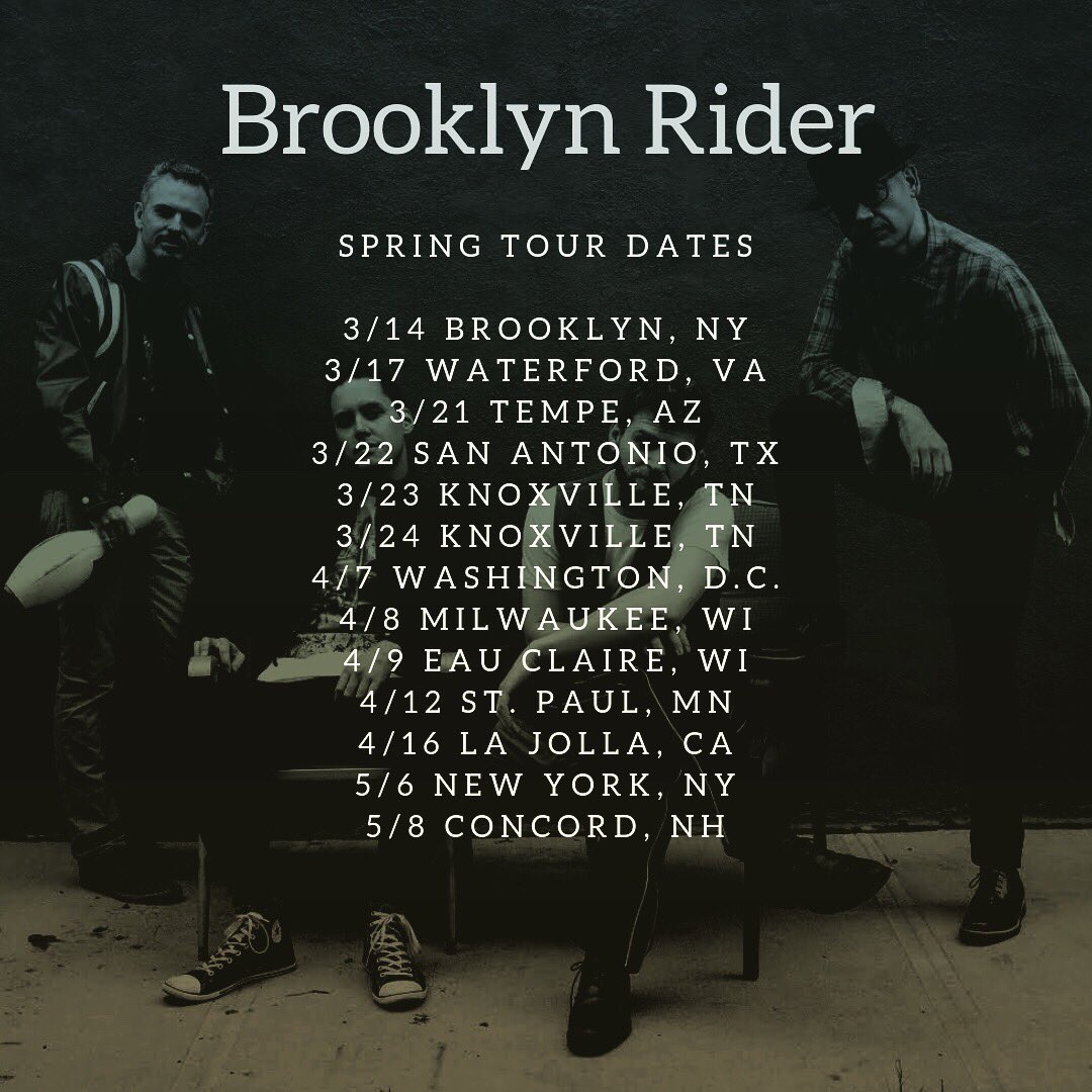 Coming soon to a city near you! More details at brooklynrider.com/schedule