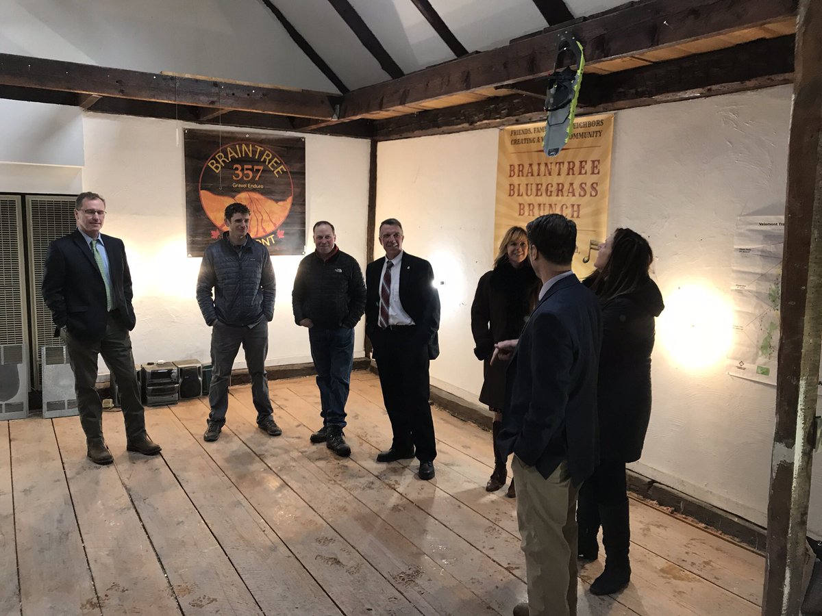 GovPhilScott's tweet photo. Great end to #capitol4aday at the future outdoor recreation hub in downtown Randolph. We learned a lot about how towns can focus economic development around outdoor recreation. Looking forward to coming back when it’s finished. https://t.co/AGqnOFFHUI
