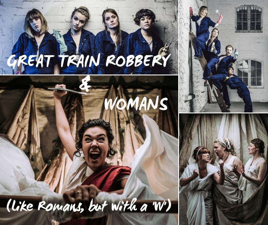 ScratchworksC's tweet image. We&apos;re racing into March, spreading our historical conspiracies around the nation! #GreatTrainRobbery at @louthplaygoers on 1 March &amp;amp; #WOMANS (Like Romans, but with a &apos;W&apos;) at @salisburyplay for #FestWest @WiltsCreative on 2 March #theatre #touringtheatre #femalefour