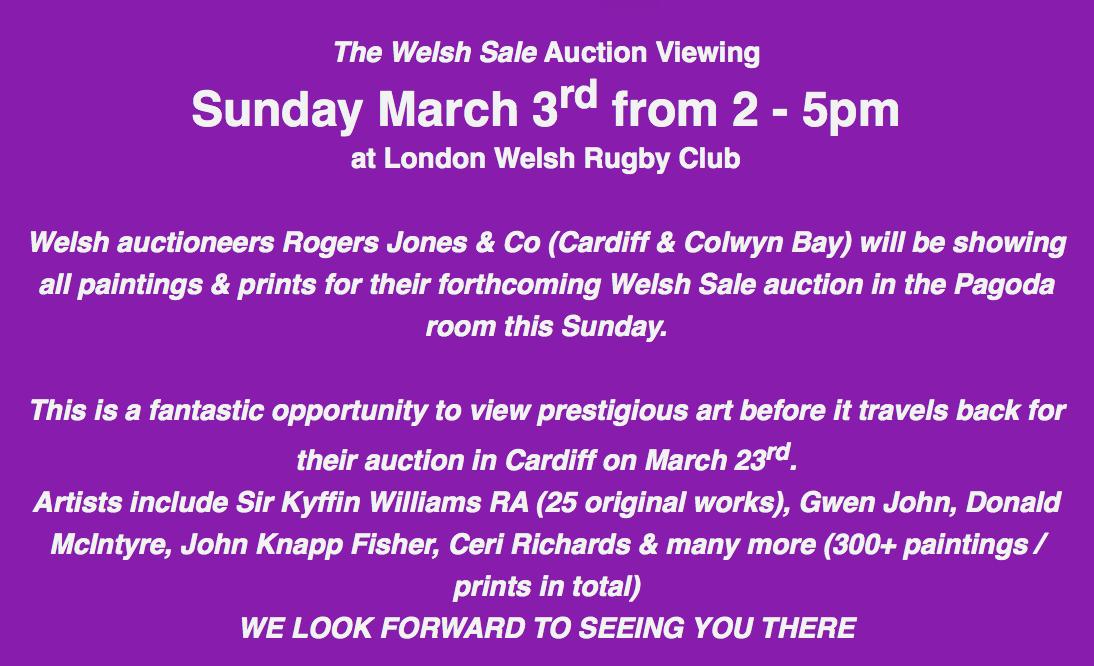 LondonWelshRFC's tweet photo. Next up | We welcome @RogersJonesCo1 for their Welsh art preview:
Date: Sunday March 3rd 2-5pm
Venue: Pagoda Room @OldDeerPark
#LondonWelshRugby #LWSupporters #LWFamily
https://t.co/3nPN6qPeEe https://t.co/4ZL6XaWndQ