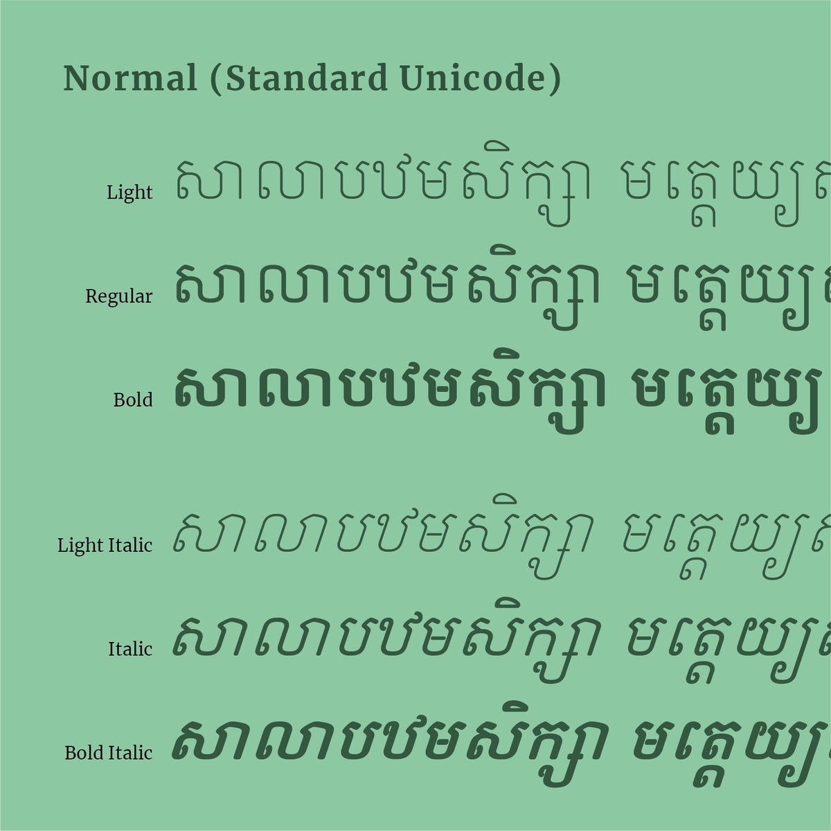 sovichet's tweet photo. Open Khmer School is a collaboration between Xavier Dupré and me. Supervised by Javier Sola from Open Institute. The typeface is designed for reading and writing books for children (pre-school to grade 1).
More info: https://t.co/KB3CJUaKtL
#khmertypeface #khmerfont https://t.co/3oiQeoYGLs