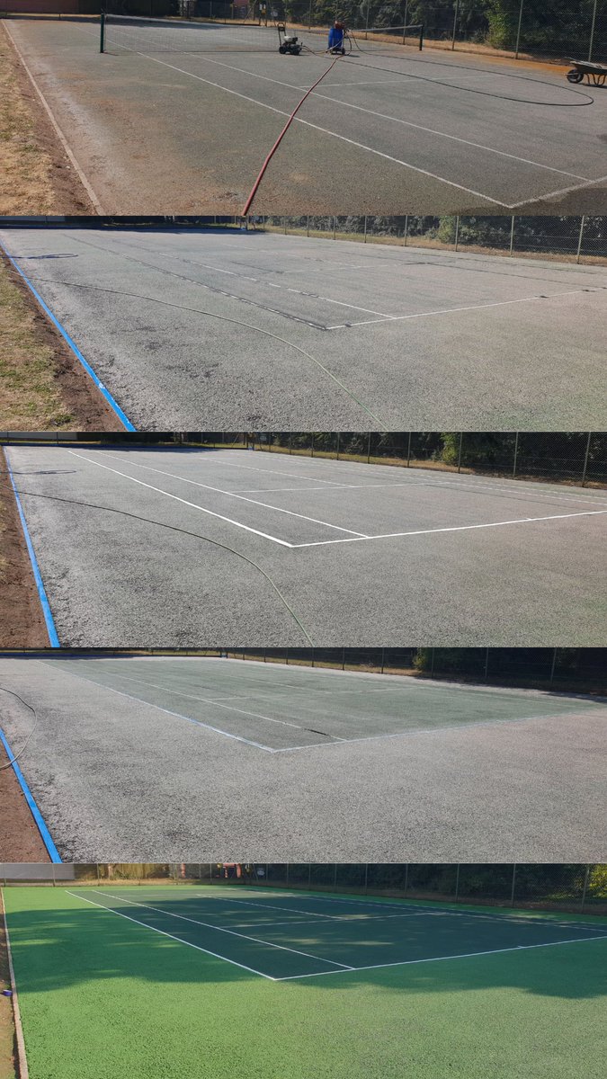 acepowerclean's tweet image. Step by step transformation of a old court to a new ace playing surface 😎