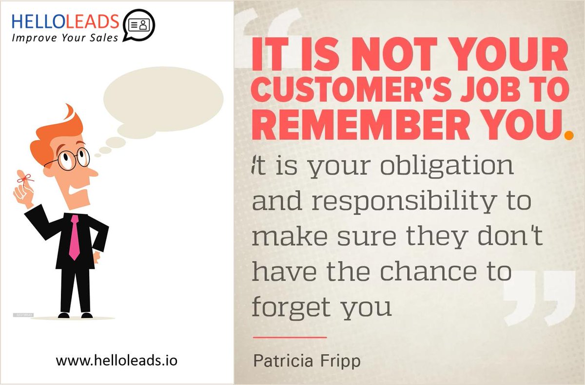 HelloLeads_io's tweet photo. Remember to Value your CUSTOMERS

#sales #business #salesstrategy #customer #executive #realestate #leadmanagement #crm #followup #sell #marketing #clientmanagement #leadtracking #startup

https://t.co/fI0WFex7cc https://t.co/4TzmyOERLR